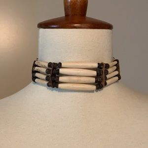 Boho Bone and Leather Choker